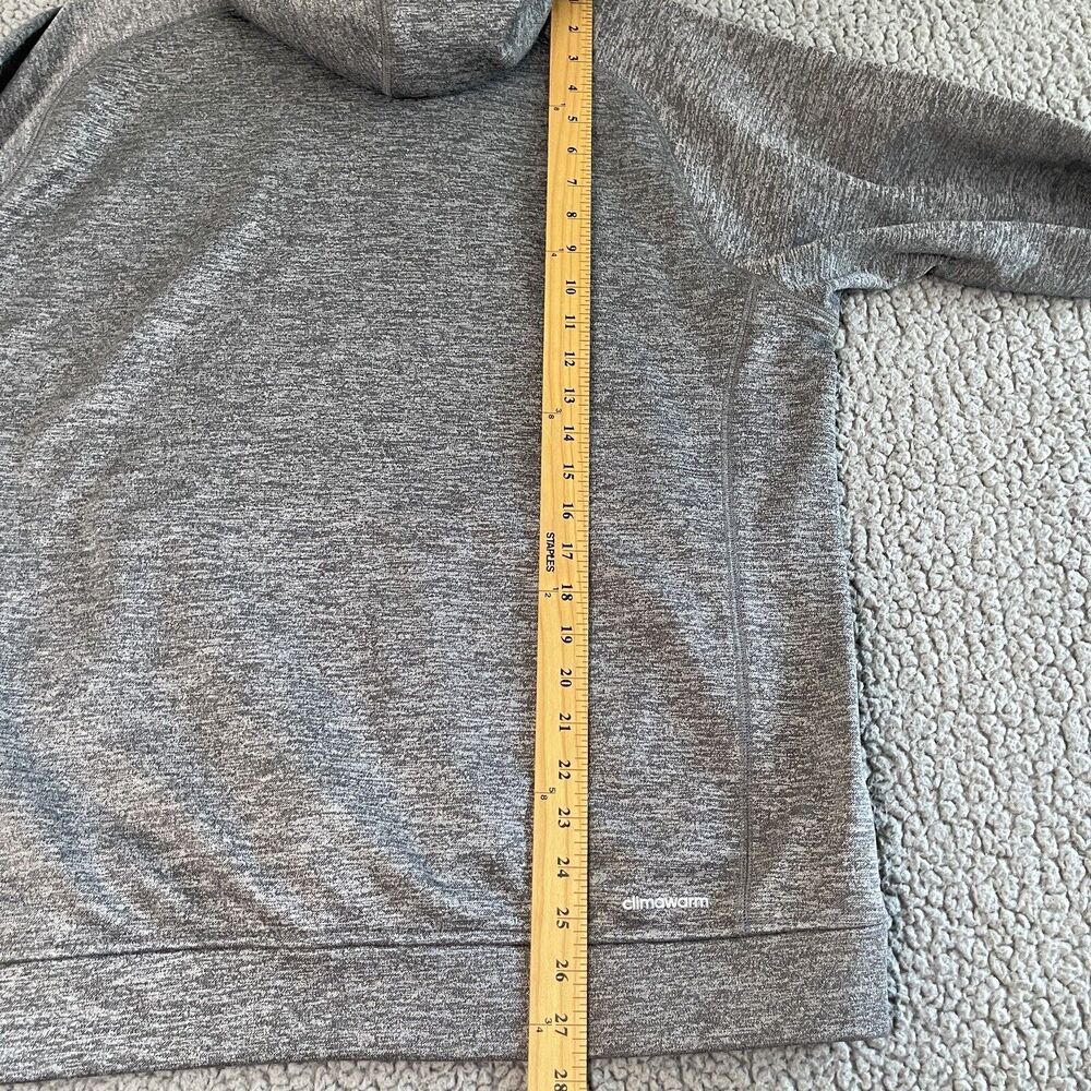 Adidas Essentials Sweater Mens Large Gray Charcoal Hoodie Sportswear Climawarm - Picture 10 of 13